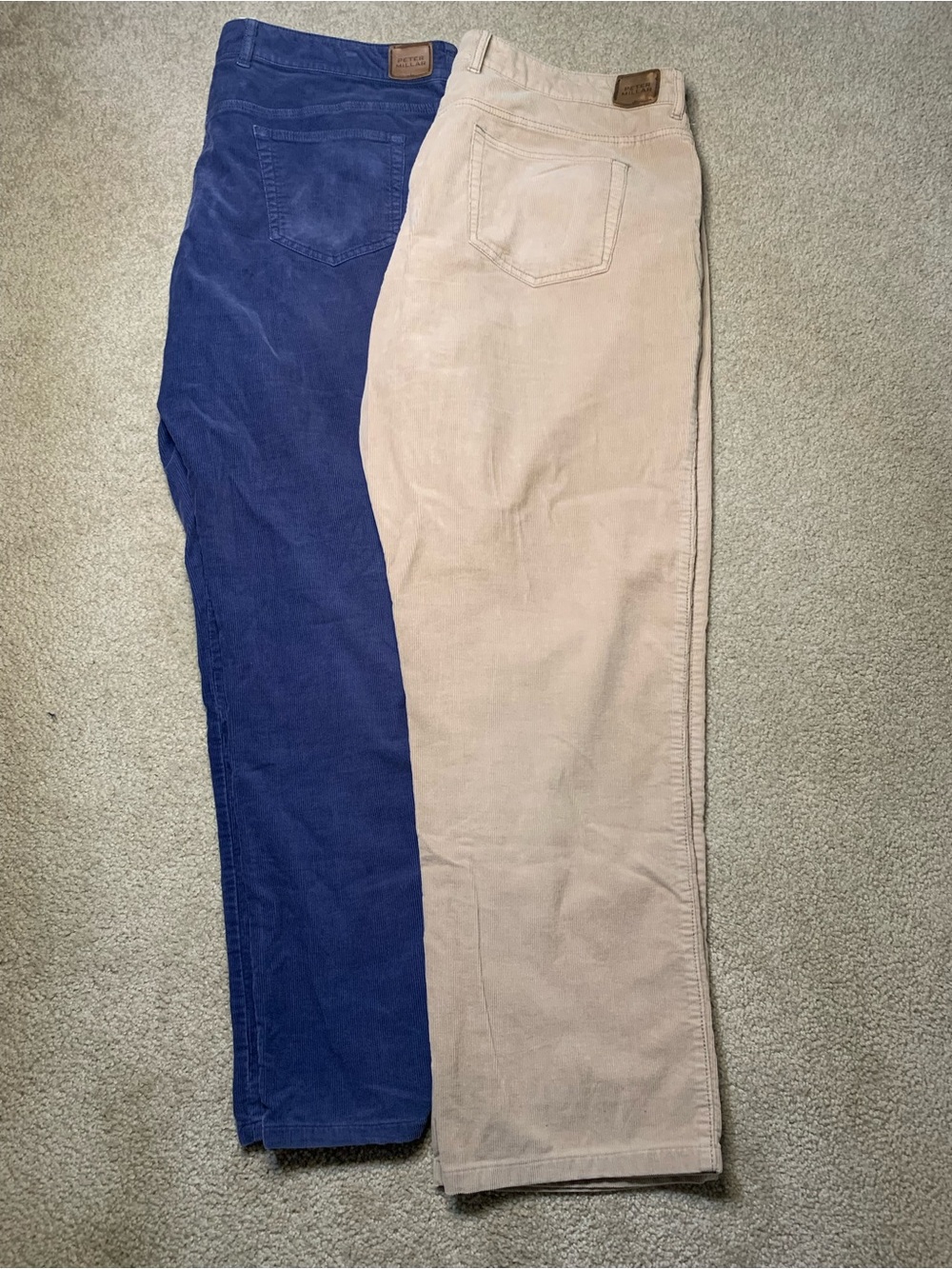 Peter Millar Men’s Two-Tone Corduroy Pants in Blue and Cream Size 38